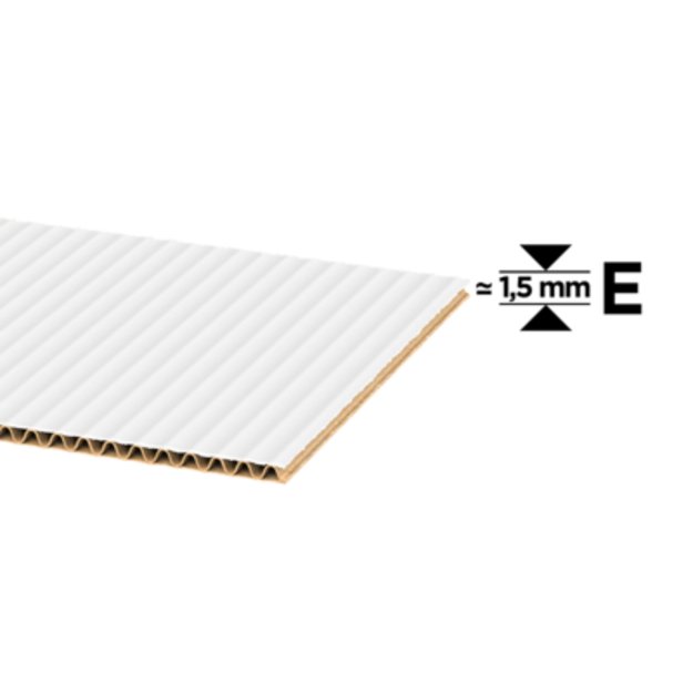 Gofro kartono lapas 1000x700mm, E banga, rudas/baltas, 300 vnt