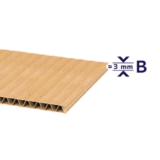 Gofro kartono lapas 1200x800mm, B banga, rudas/rudas, 300 vnt