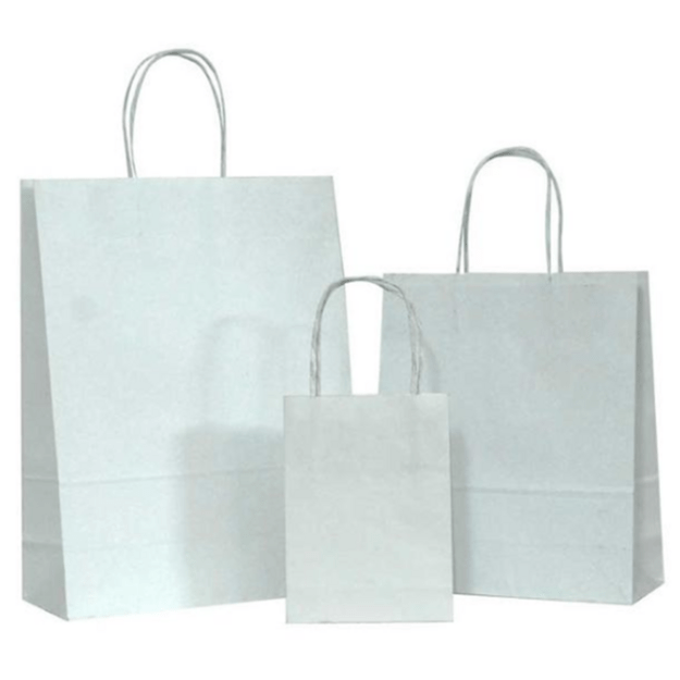 Maišelis popierinis 240x110x330 mm, baltas ( Kraft ) 1